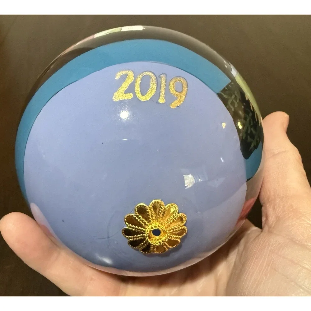 Pier 1 LI BIEN Manger Nativity Christmas Baby Jesus Glass Ornament, 2019